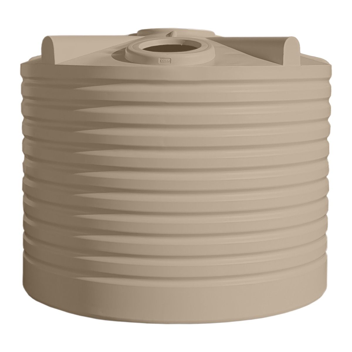 Cream 5,000L squat poly rainwater tank – front view