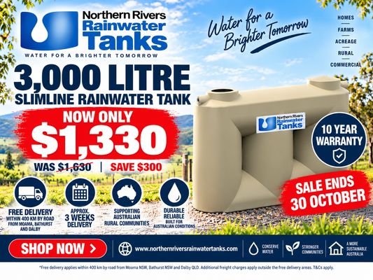 3,000L Slimline Poly Rainwater Tank | Clark Tanks