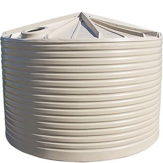 22,730L Clark round poly rainwater tank in Smooth Cream